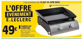 E.Leclerc Plancha Gaz 2 Brûleurs offre