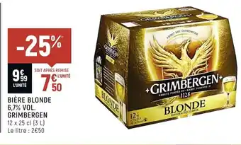 Spar Bière Blonde 6,7% vol Grimbergen offre