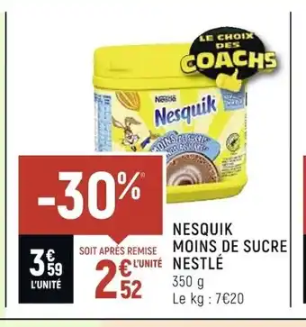 Spar Nesquik Moins de Sucre Nestlé offre