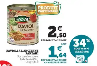 Super U Ravioli a l'ancienne panzani offre