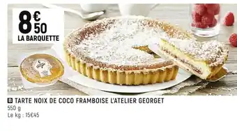 Tarte Noix de Coco Framboise l'Atelier Georget