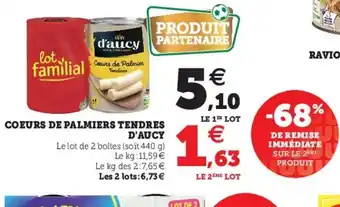 Super U Coeurs de palmiers tendres d'aucy offre