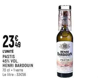 Petit Casino Henri bardouin pastis 45% vol. offre