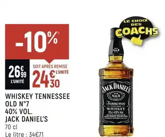 Spar Jack daniel’s whiskey tennessee old n°7 40% vol. offre