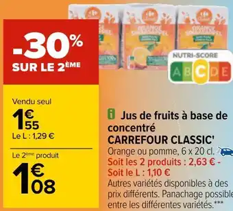 Carrefour Jus de fruits à base de concentré offre