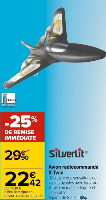 Carrefour Silverlit avion radiocommandé x-twin offre