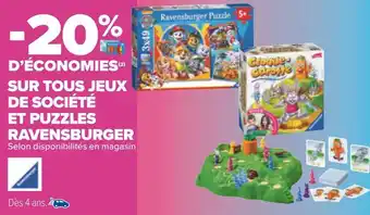 Carrefour Ravensburger bon plan sur tous jeux de société et puzzles de la marque ravensburger offre