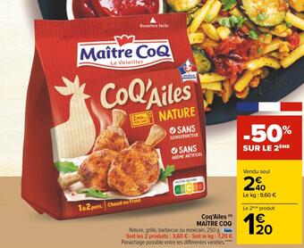 Carrefour Maître coq coq'ailes offre