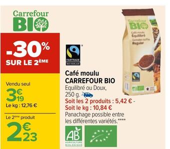 Carrefour Carrefour bio café moulu offre
