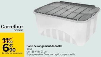 Carrefour Boîte de rangement dodo flat offre