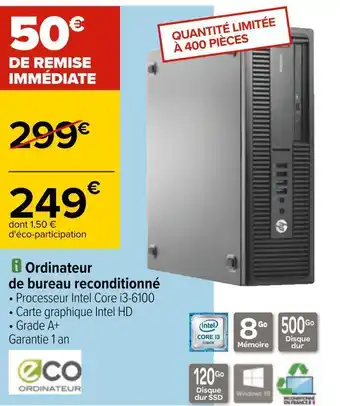 Carrefour Ordinateur de bureau reconditionné offre