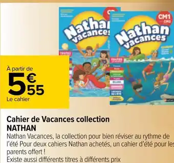 Carrefour Cahier de vacances collection offre