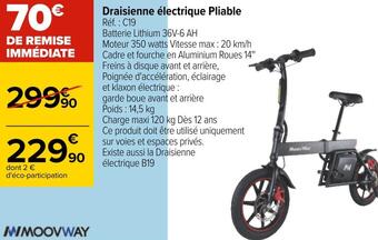 Carrefour Draisienne électrique pliable offre