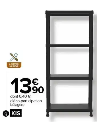 Etagére 4 tablettes en résine