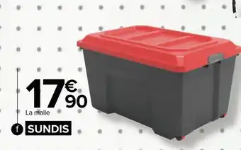 Carrefour Sundis malle de rangement à roulettes 135l offre