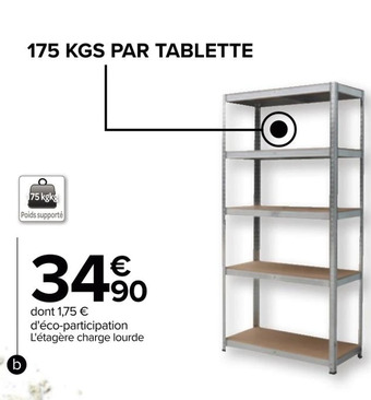 Carrefour Étagère charges lourdes 5 tablettes offre