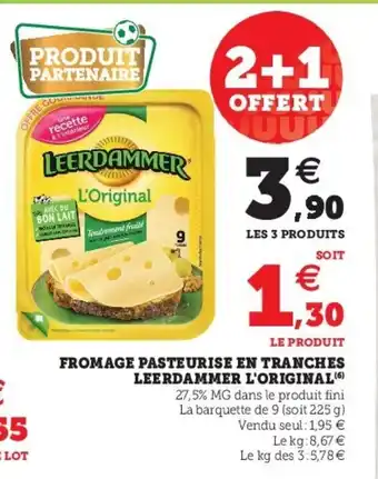Fromage pasteurise en tranches leerdammer l'original