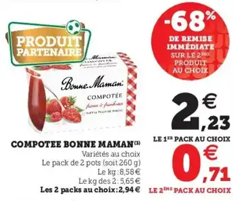 Super U Compotee bonne maman offre