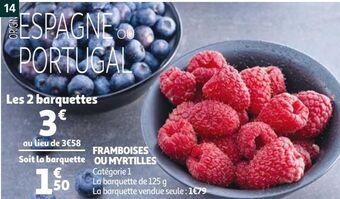 Auchan Framboises ou myrtilles offre
