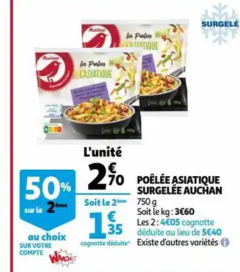 Auchan Poêlée asiatique surgelée auchan offre
