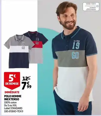 Auchan Polo homme inextenso offre