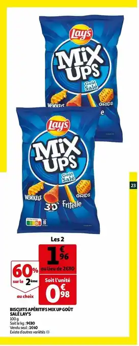 Auchan Biscuits apéritifs mix up goût salé lay's offre