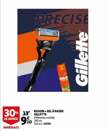 Auchan Rasoir + gel à raser gillette offre