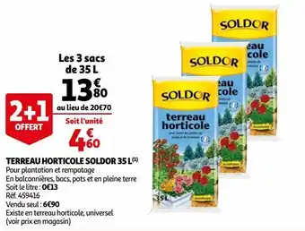Auchan Terreau horticole soldor 35 l offre