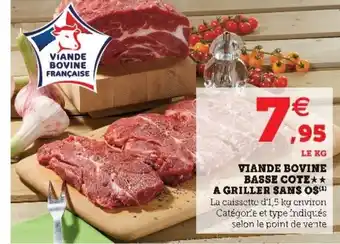 Super U Viande bovine basse cote a griller sans os offre