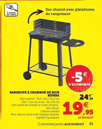 Super U Barbecue a charbon de bois rumba offre