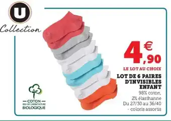 Super U Lot de 6 paires d'invisibles enfant offre