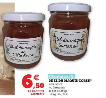 Super U Miel Du Maquis Corse Cianfarani G. offre