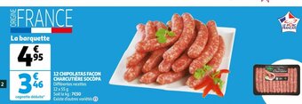 Auchan Supermarché 12 Chipolatas Façon Charcutière Socopa offre