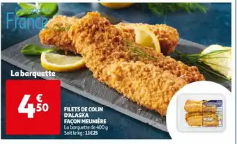 Auchan Supermarché Filets De Colin D'Alaka Facon Meunière offre