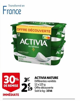 Auchan Supermarché Activia Nature offre