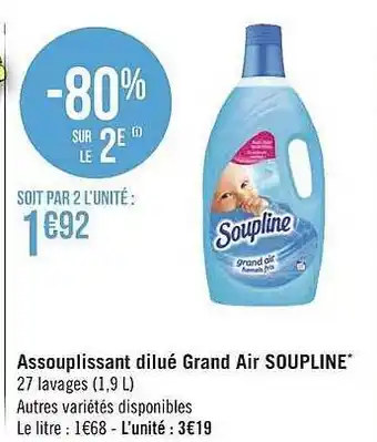 Géant Casino Assouplissant Dilué Grand Air Soupline offre