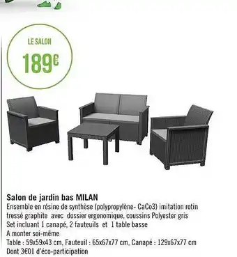 Géant Casino Salon De Jardin Bas Milan offre