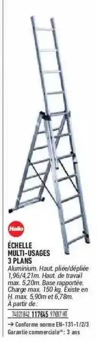 Bricorama échelle Multi-usages 3 Plans Hailo offre
