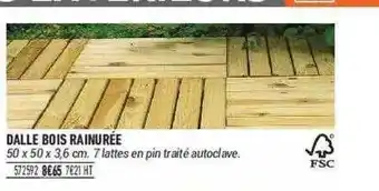 Bricorama Dalle Bois Rainurée offre