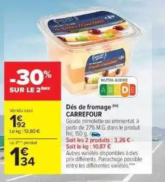 Carrefour Market Dés De Fromage Carrefour offre