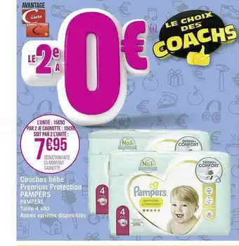 Casino Supermarchés Couches Bébé Premium Protection Pampers offre