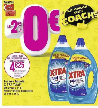 Casino Supermarchés Lessive Liquide X-tra Total offre