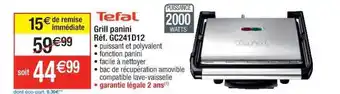 Cora x Carrefour Grill Panini Tefal offre
