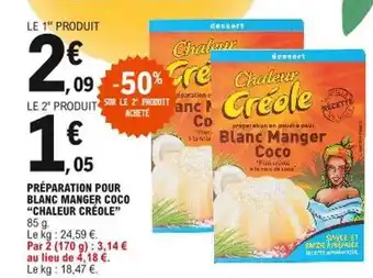 E.Leclerc Préparation Pour Blanc Manger Coco offre