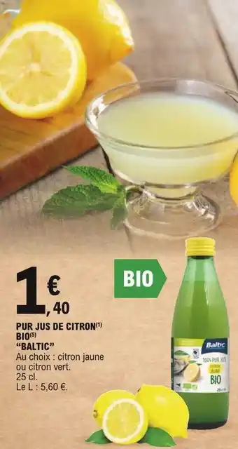 E.Leclerc Pur Jus De Citron Bio offre