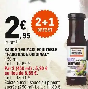 E.Leclerc Sauce Teriyaki équitable offre