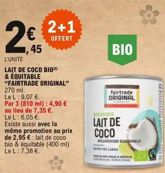 E.Leclerc Lait De Coco Bio & équitable offre