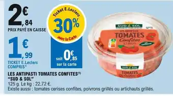 E.Leclerc Les Antipasti Tomates Confites offre