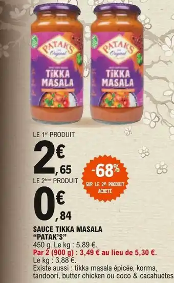 E.Leclerc Sauce Tikka Masala offre
