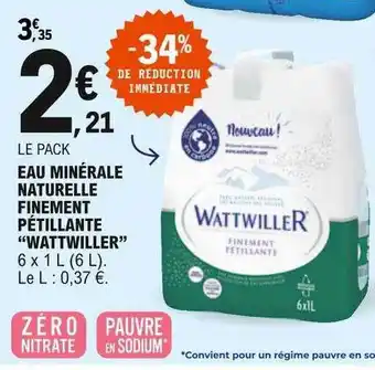 E.Leclerc Eau Minérale Naturelle Finement Pétillante offre